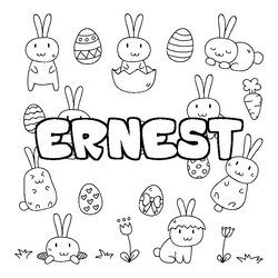 Coloraci&oacute;n del nombre ERNEST - decorado Pascua