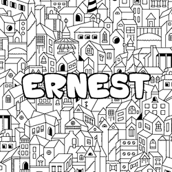 Coloraci&oacute;n del nombre ERNEST - decorado ciudad