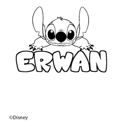Coloraci&oacute;n del nombre ERWAN - decorado Stitch