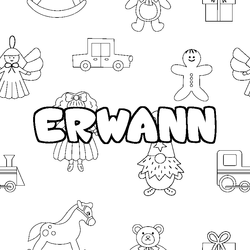 Coloraci&oacute;n del nombre ERWANN - decorado juguetes