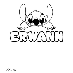 Coloraci&oacute;n del nombre ERWANN - decorado Stitch