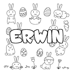 Coloraci&oacute;n del nombre ERWIN - decorado Pascua