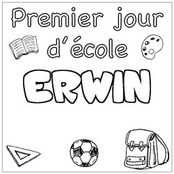 Coloraci&oacute;n del nombre ERWIN - decorado primer d&iacute;a de escuela