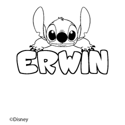 Coloraci&oacute;n del nombre ERWIN - decorado Stitch