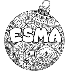Coloraci&oacute;n del nombre ESMA - decorado bola de Navidad