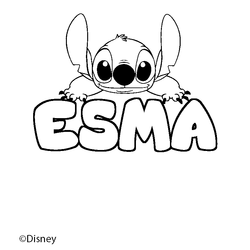 Coloraci&oacute;n del nombre ESMA - decorado Stitch