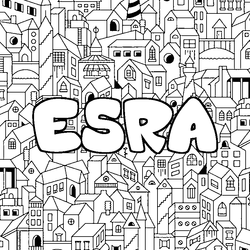 Coloraci&oacute;n del nombre ESRA - decorado ciudad