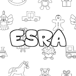 Coloraci&oacute;n del nombre ESRA - decorado juguetes