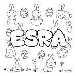 Coloraci&oacute;n del nombre ESRA - decorado Pascua
