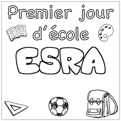 Coloraci&oacute;n del nombre ESRA - decorado primer d&iacute;a de escuela