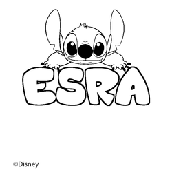 Coloraci&oacute;n del nombre ESRA - decorado Stitch