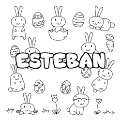Coloraci&oacute;n del nombre ESTEBAN - decorado Pascua