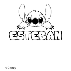 Coloraci&oacute;n del nombre ESTEBAN - decorado Stitch
