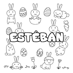 Coloraci&oacute;n del nombre EST&Eacute;BAN - decorado Pascua
