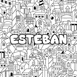 Coloraci&oacute;n del nombre EST&Eacute;BAN - decorado ciudad