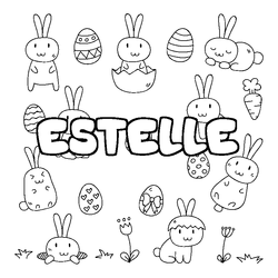 Coloraci&oacute;n del nombre ESTELLE - decorado Pascua