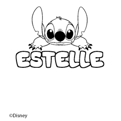 Coloraci&oacute;n del nombre ESTELLE - decorado Stitch