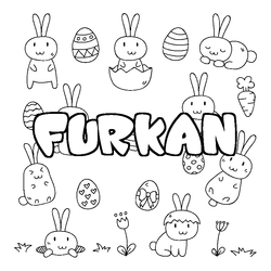 Coloraci&oacute;n del nombre FURKAN - decorado Pascua