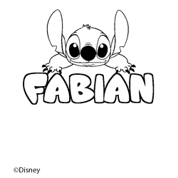 Coloraci&oacute;n del nombre FABIAN - decorado Stitch