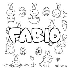 Coloraci&oacute;n del nombre FABIO - decorado Pascua
