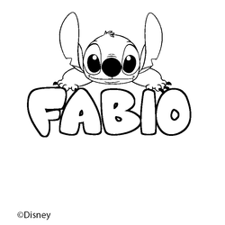Coloraci&oacute;n del nombre FABIO - decorado Stitch