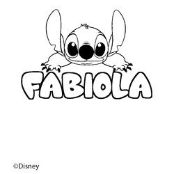 Coloraci&oacute;n del nombre FABIOLA - decorado Stitch