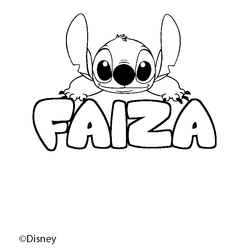 Coloraci&oacute;n del nombre FAIZA - decorado Stitch