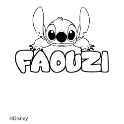 Coloraci&oacute;n del nombre FAOUZI - decorado Stitch