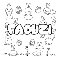 Coloraci&oacute;n del nombre FAOUZI - decorado Pascua