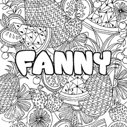 Coloraci&oacute;n del nombre FANNY - decorado mandala de frutas