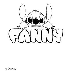 Coloraci&oacute;n del nombre FANNY - decorado Stitch