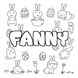 Coloraci&oacute;n del nombre FANNY - decorado Pascua