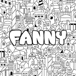 Coloraci&oacute;n del nombre FANNY - decorado ciudad