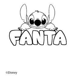 Coloraci&oacute;n del nombre FANTA - decorado Stitch