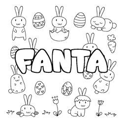 Coloraci&oacute;n del nombre FANTA - decorado Pascua