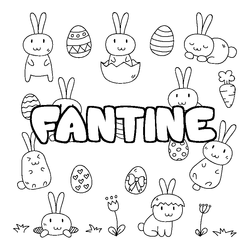 Coloraci&oacute;n del nombre FANTINE - decorado Pascua