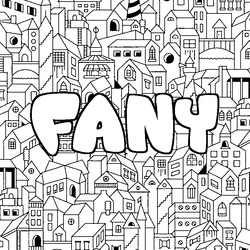 Coloraci&oacute;n del nombre FANY - decorado ciudad