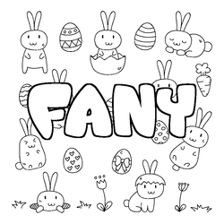 Coloraci&oacute;n del nombre FANY - decorado Pascua