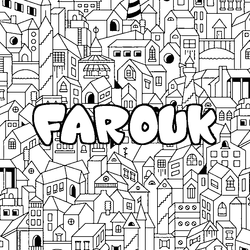 Coloraci&oacute;n del nombre FAROUK - decorado ciudad