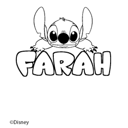Coloraci&oacute;n del nombre FARAH - decorado Stitch