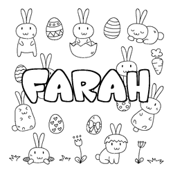 Coloraci&oacute;n del nombre FARAH - decorado Pascua