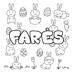 Coloraci&oacute;n del nombre FAR&Egrave;S - decorado Pascua