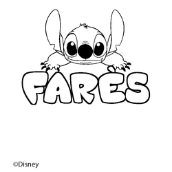 Coloraci&oacute;n del nombre FAR&Egrave;S - decorado Stitch