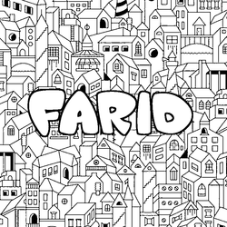 Coloraci&oacute;n del nombre FARID - decorado ciudad