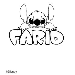Coloraci&oacute;n del nombre FARID - decorado Stitch