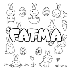 Coloraci&oacute;n del nombre FATMA - decorado Pascua