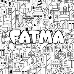 Coloraci&oacute;n del nombre FATMA - decorado ciudad