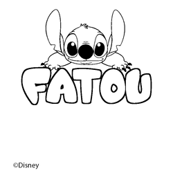 Coloraci&oacute;n del nombre FATOU - decorado Stitch