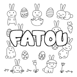 Coloraci&oacute;n del nombre FATOU - decorado Pascua