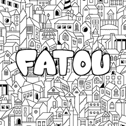 Coloraci&oacute;n del nombre FATOU - decorado ciudad